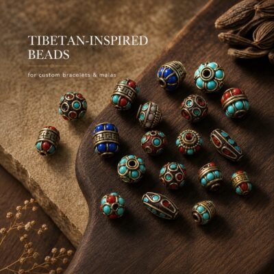 01-tibetan-diy-beads-main Brass Spacer Beads in Tibetan-style brass with colorful inlay details