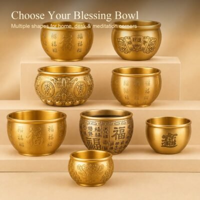 Himalayan Brass Fortune Offering Bowl