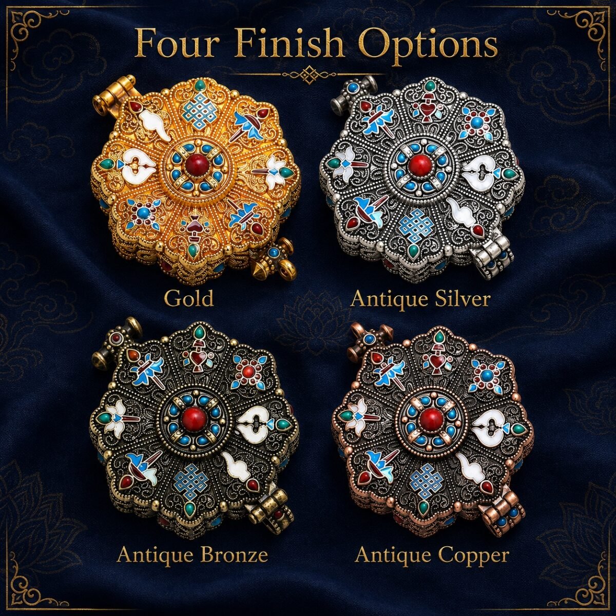 Tibetan Ghau Prayer Box Locket Pendant