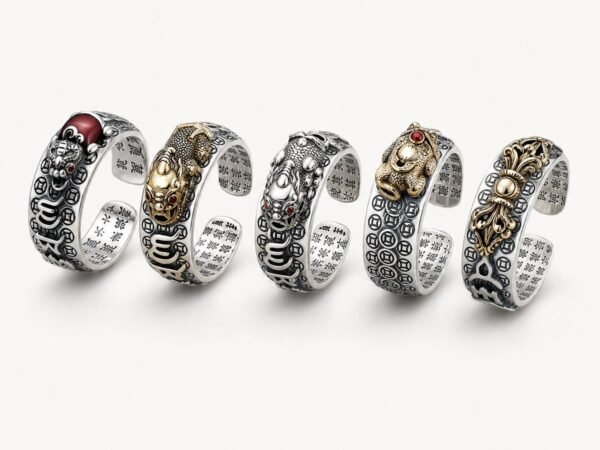 Heart Sutra Wealth Guardian Ring style options in 925 sterling silver