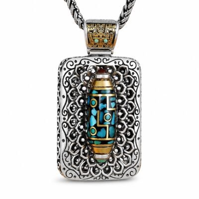 Rotating Dzi Bead Protection Amulet Necklace