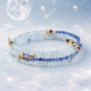 Aquarius Blue Horizon Zodiac Stone Bracelet
