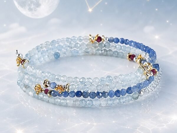 Aquarius Blue Horizon Zodiac Stone Bracelet