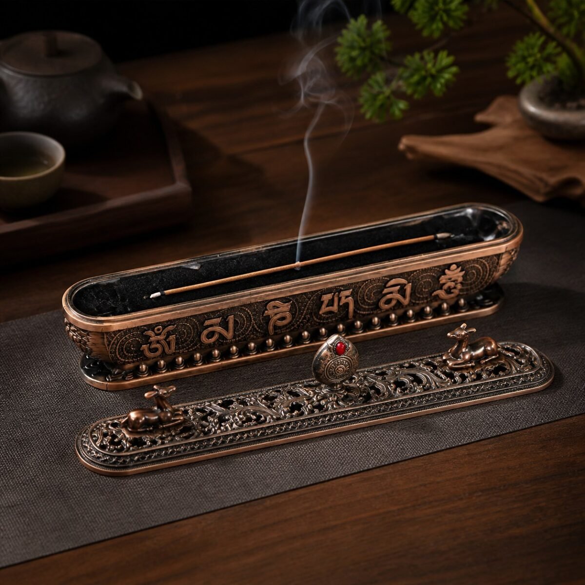 Tibetan Deer Mantra Incense Burner