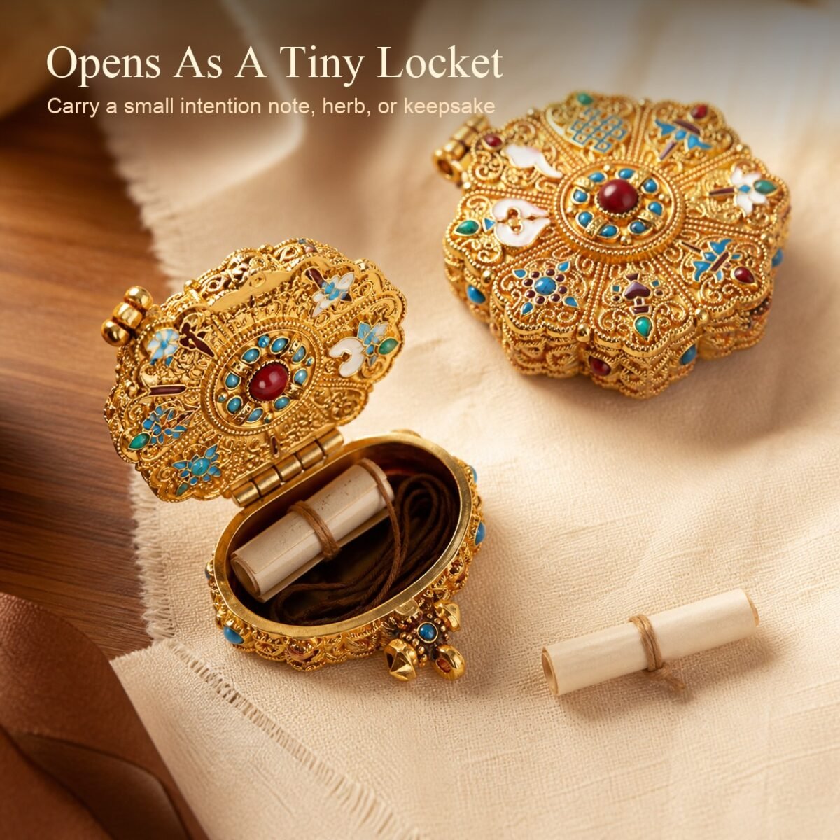 Tibetan Ghau Prayer Box Locket Pendant