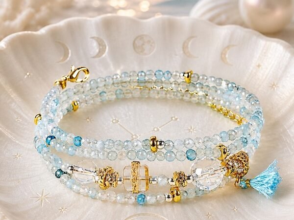 Aquarius Blue Horizon Zodiac Stone Bracelet