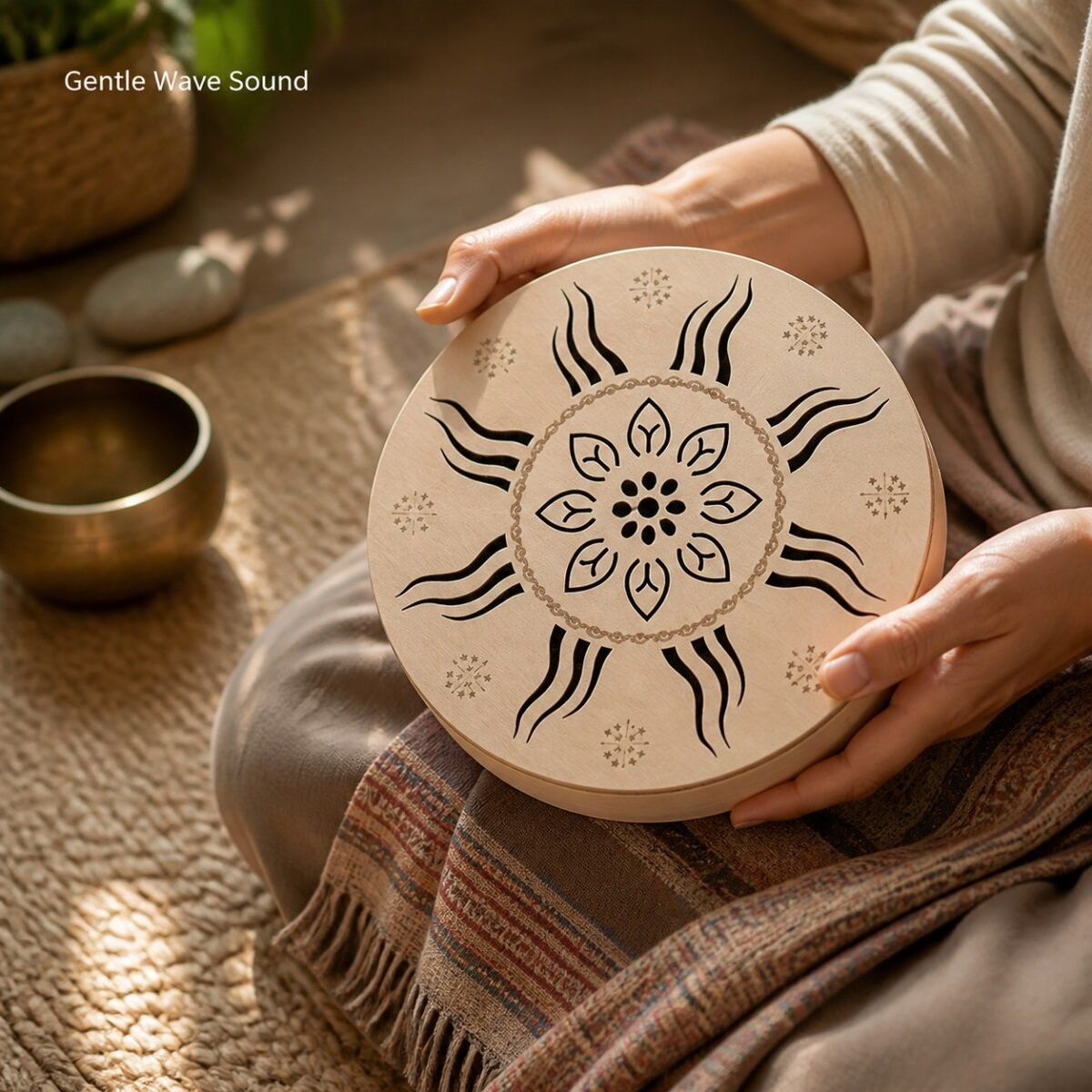 04-gentle-wave-sound-meditation-use Himalayan Wooden Ritual Drum