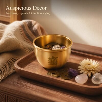 Himalayan Brass Fortune Offering Bowl