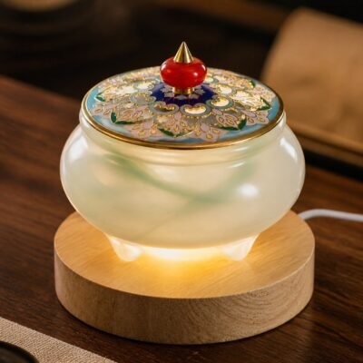 Jade Stone Cloisonne Incense Burner