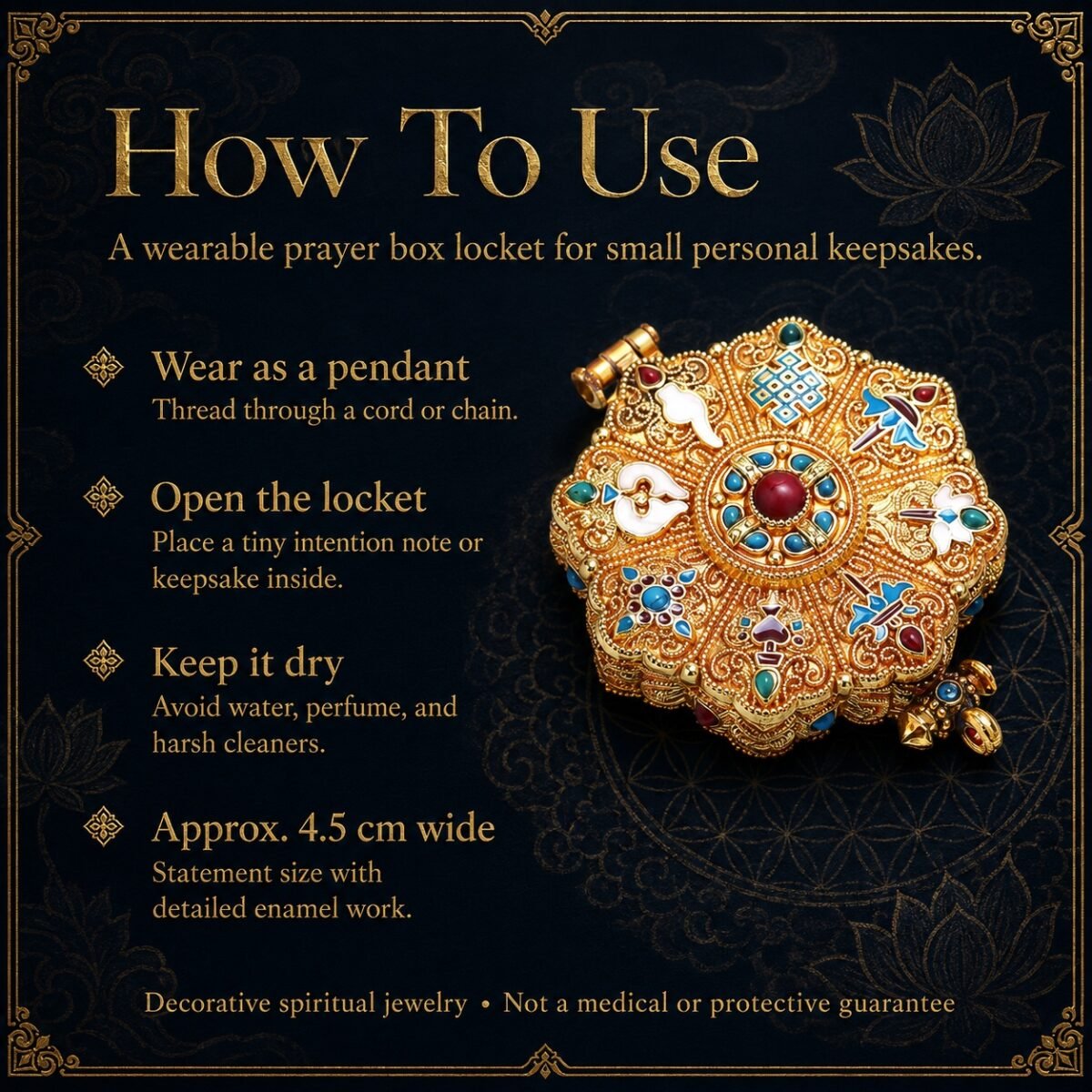 Tibetan Ghau Prayer Box Locket Pendant
