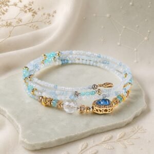 Aquarius Blue Horizon Zodiac Stone Bracelet