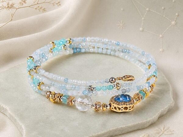 Aquarius Blue Horizon Zodiac Stone Bracelet