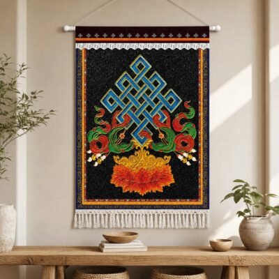 07-endless-knot-tapestry Himalayan Cotton-Linen Wall Tapestry