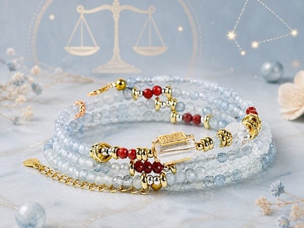 Aquarius Blue Horizon Zodiac Stone Bracelet