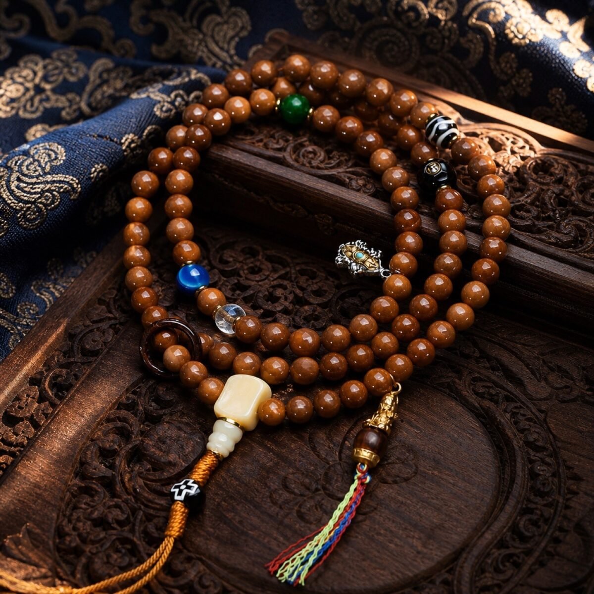 07-warm-amber-prayer-mala Meditation at Home Gift Box — Sacred Sound & Mindful Living Set