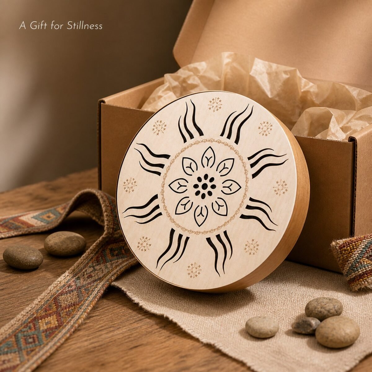 08-a-gift-for-stillness Himalayan Wooden Ritual Drum