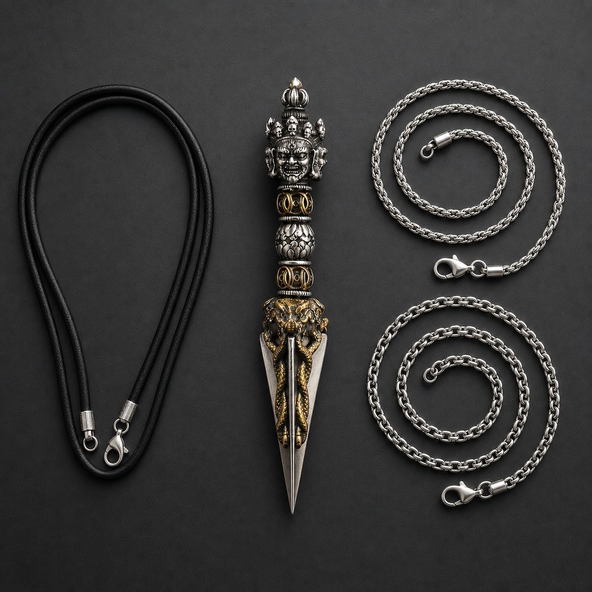 Tibetan Phurba Protection Amulet Necklace