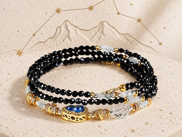 Aquarius Blue Horizon Zodiac Stone Bracelet
