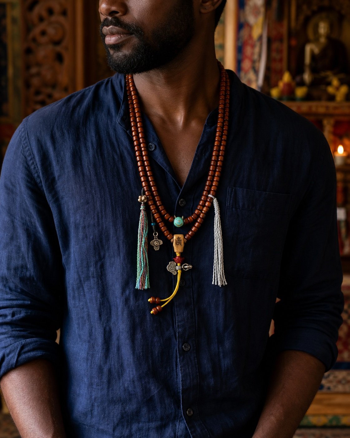 Sacred Carved 108-Bead Wrap Mala