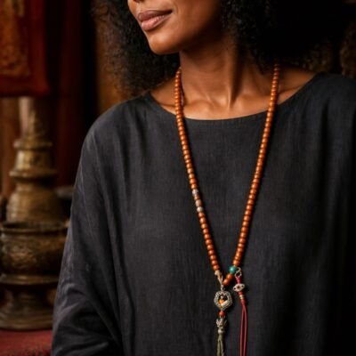 Sacred Carved 108-Bead Wrap Mala