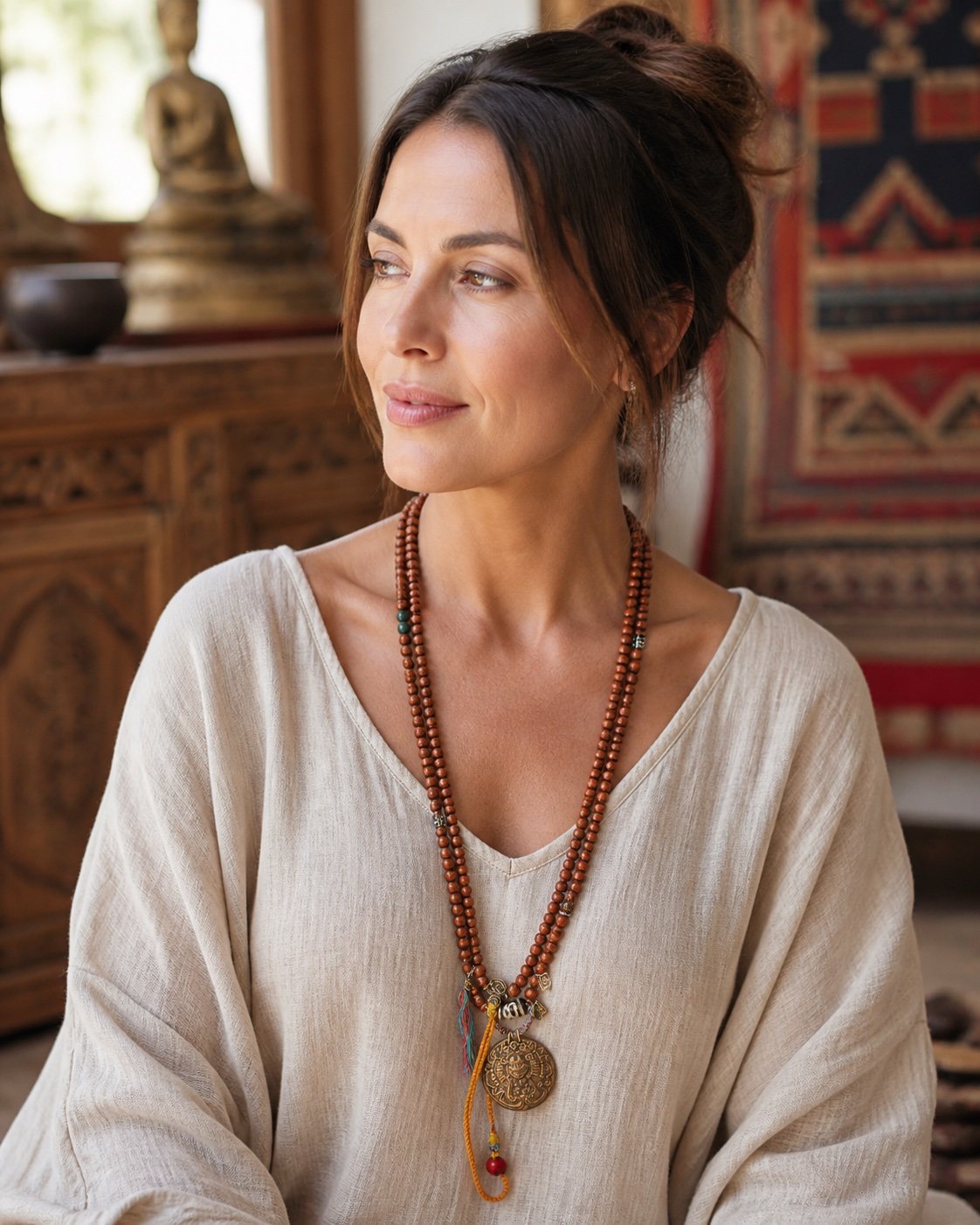 Sacred Carved 108-Bead Wrap Mala