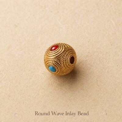 Luxe Gold-Tone Brass Inlay Mala Spacer Beads