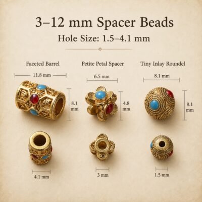 Luxe Gold-Tone Brass Inlay Mala Spacer Beads