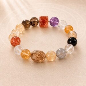 Agarwood Green Jade & Red Agate Bracelet