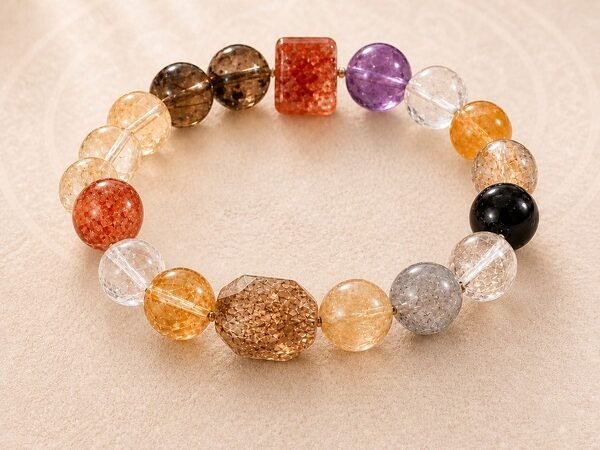 Agarwood Green Jade & Red Agate Bracelet