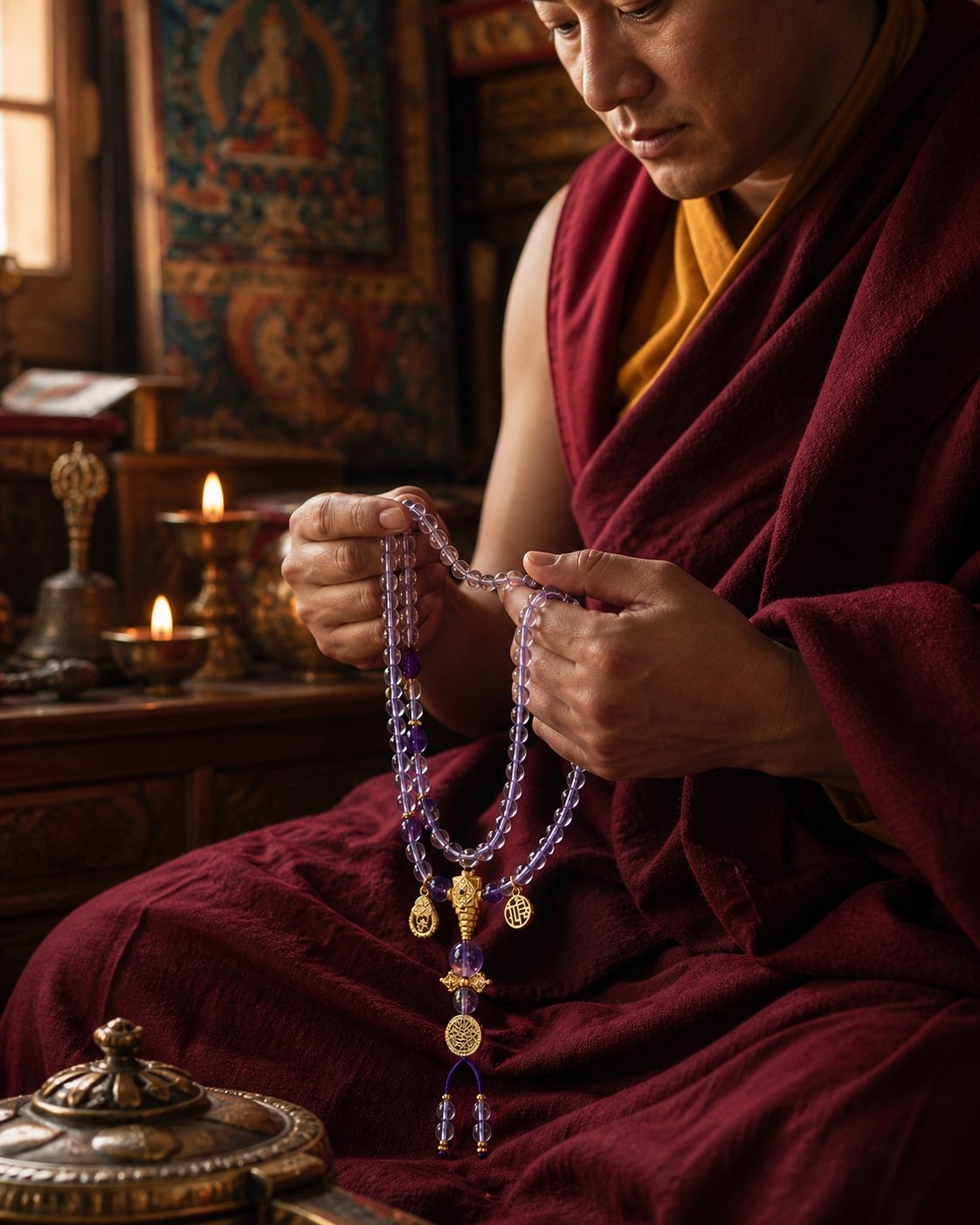 amethyst-clear-quartz-multi-wrap-mala-monk-devotional Amethyst & Clear Quartz Multi-Wrap Mala
