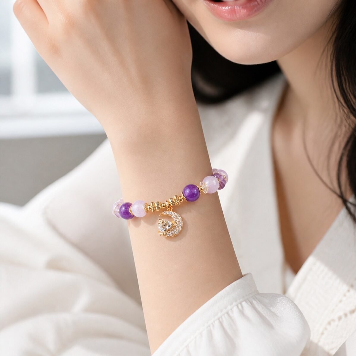 amethyst-moon-princess-bracelet-05-asian-wrist Amethyst Moon Princess Bracelet