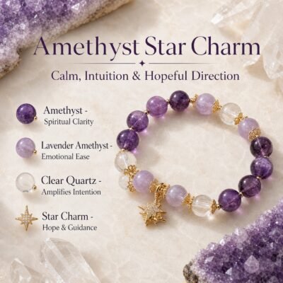 Amethyst Star Charm Bracelet