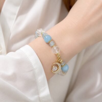 Aquamarine Moonstone Moon Princess Bracelet