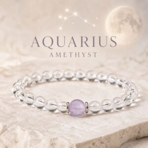 Celestial Birthstone Crystal Bracelet — Choose Your Sign - Aquarius