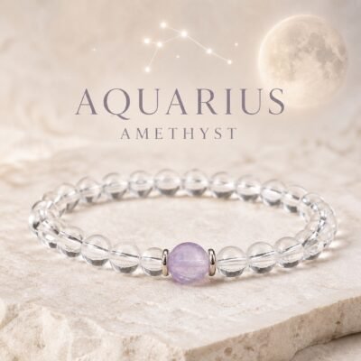 Aquarius Celestial Birthstone Crystal Bracelet