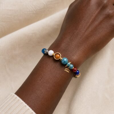 Aquarius Blue Horizon Zodiac Stone Bracelet