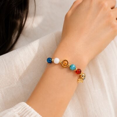 Aquarius Blue Horizon Zodiac Stone Bracelet