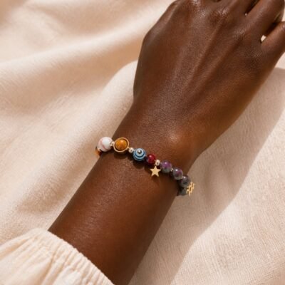 Aquarius Celestial Light Planetary Bead Bracelet