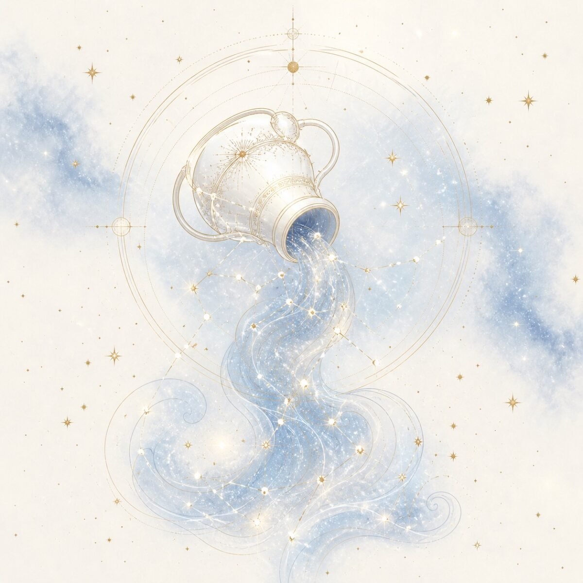 Aquarius Gold Constellation Medallion Necklace
