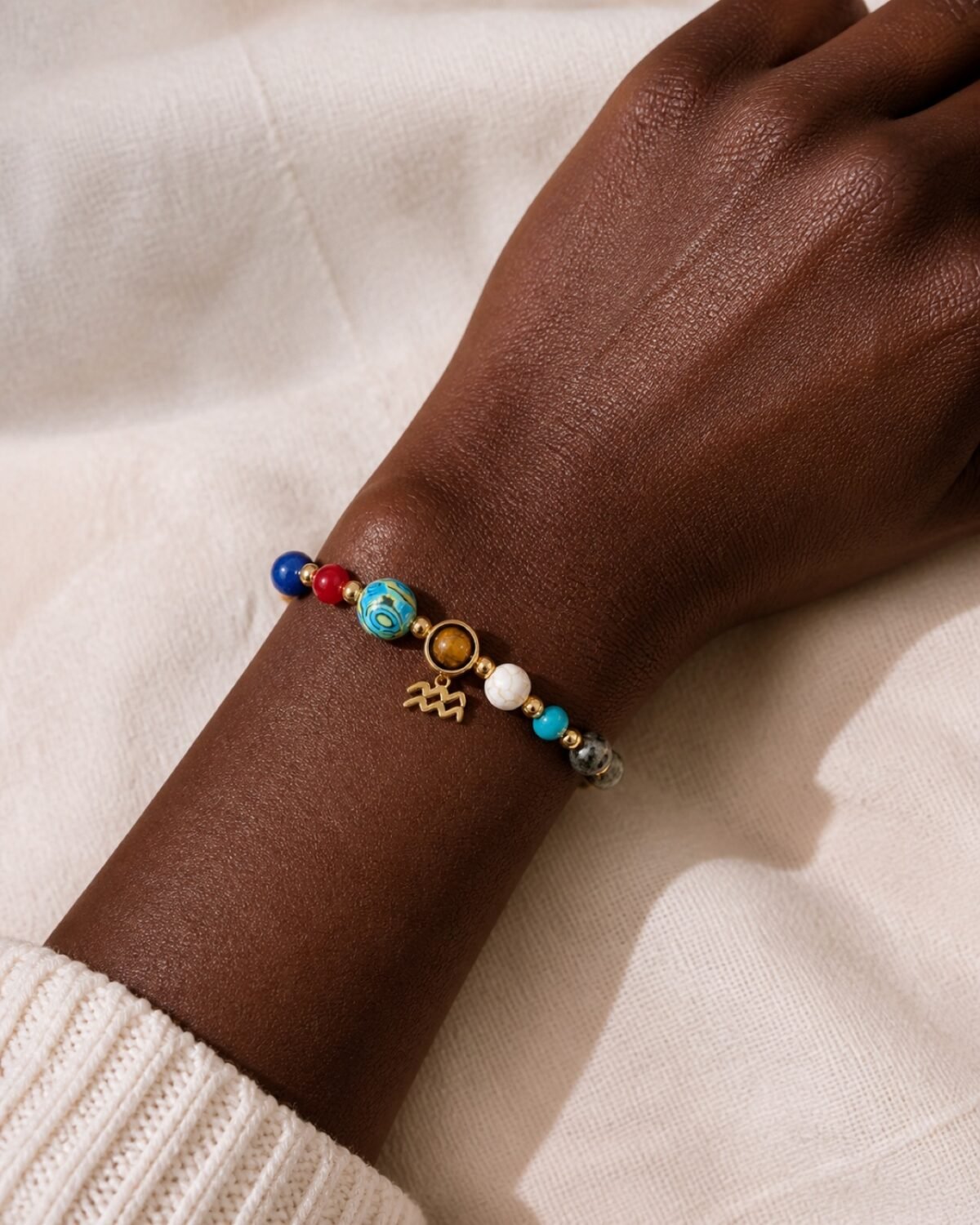 Aquarius Rose Zodiac Totem Bracelet