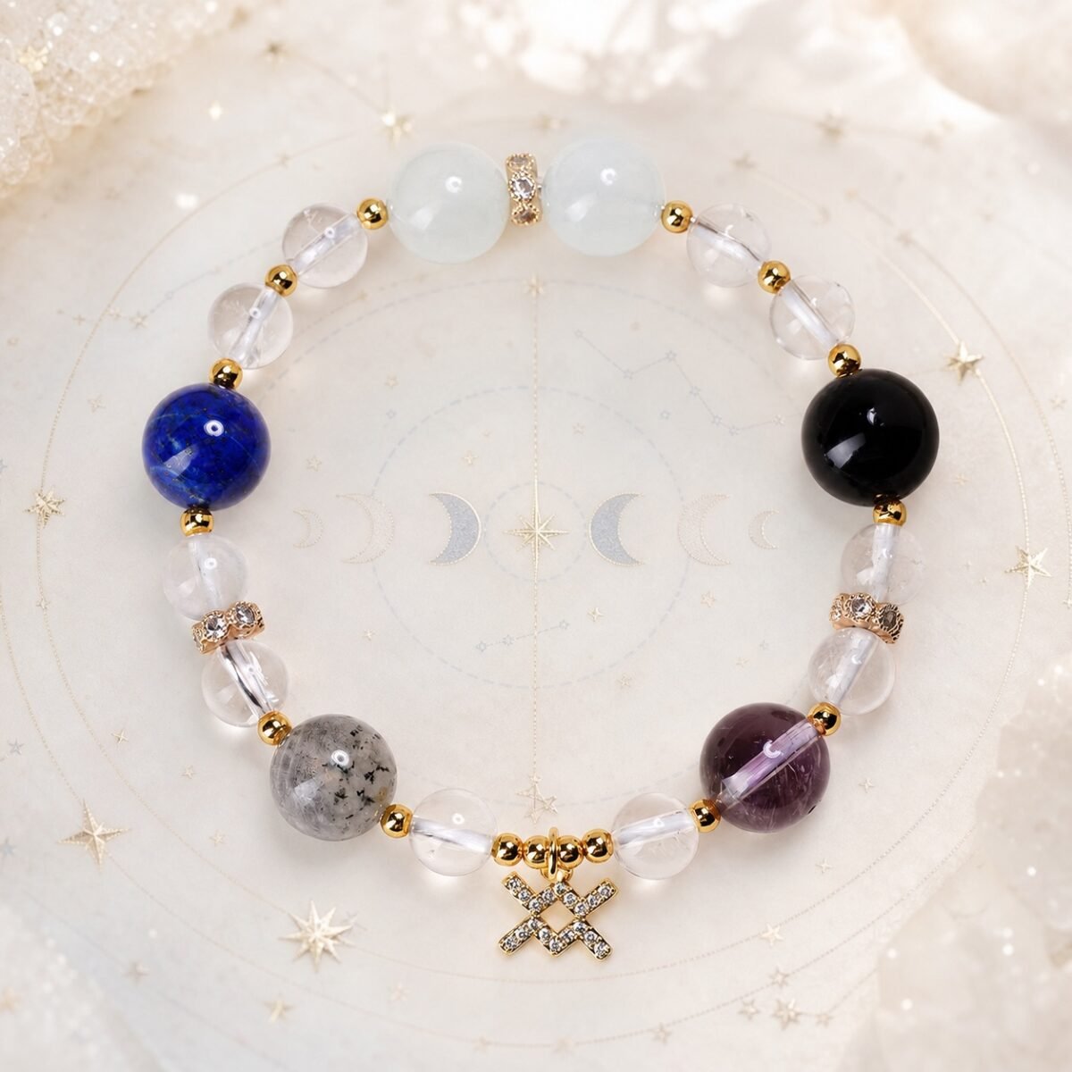 Aquarius Starlit Vision Zodiac Crystal Bracelet