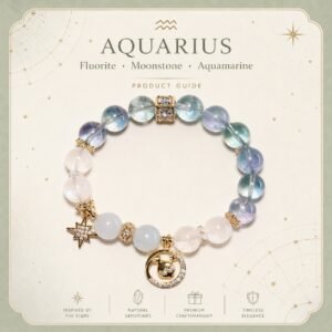 Zodiac Crystal Talisman Bracelet — Choose Your Sign - Aquarius