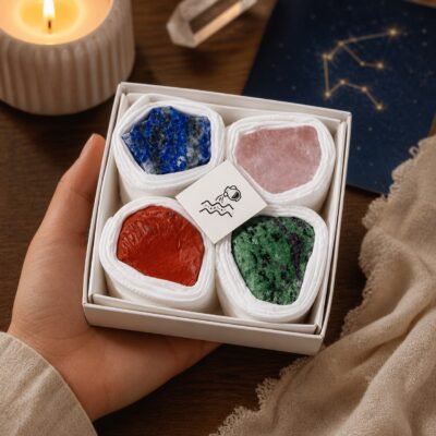 Aquarius Four Raw Crystal Gift Set