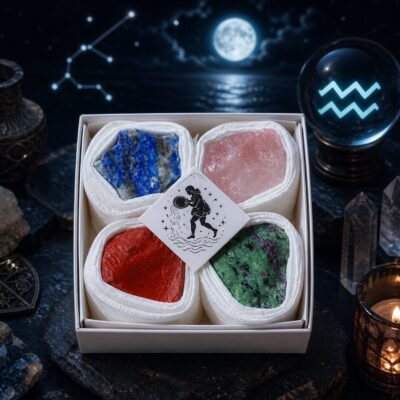 Aquarius Four Raw Crystal Gift Set