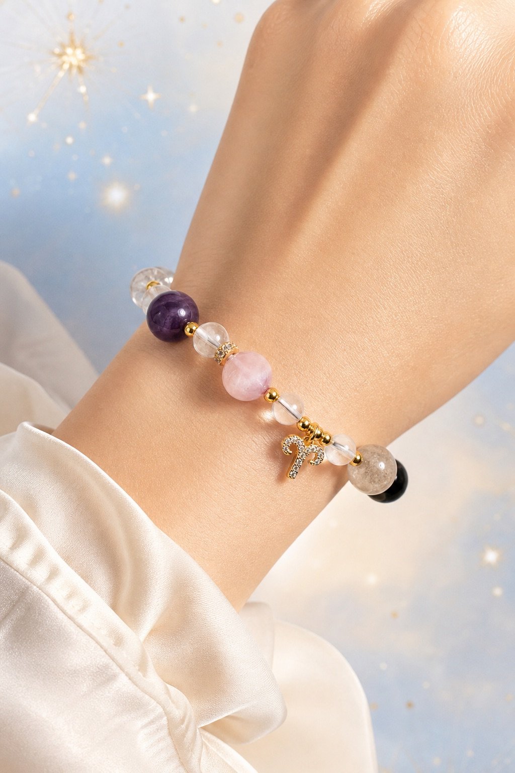 Aries Firelight Zodiac Crystal Bracelet