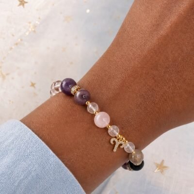 Aries Firelight Zodiac Crystal Bracelet