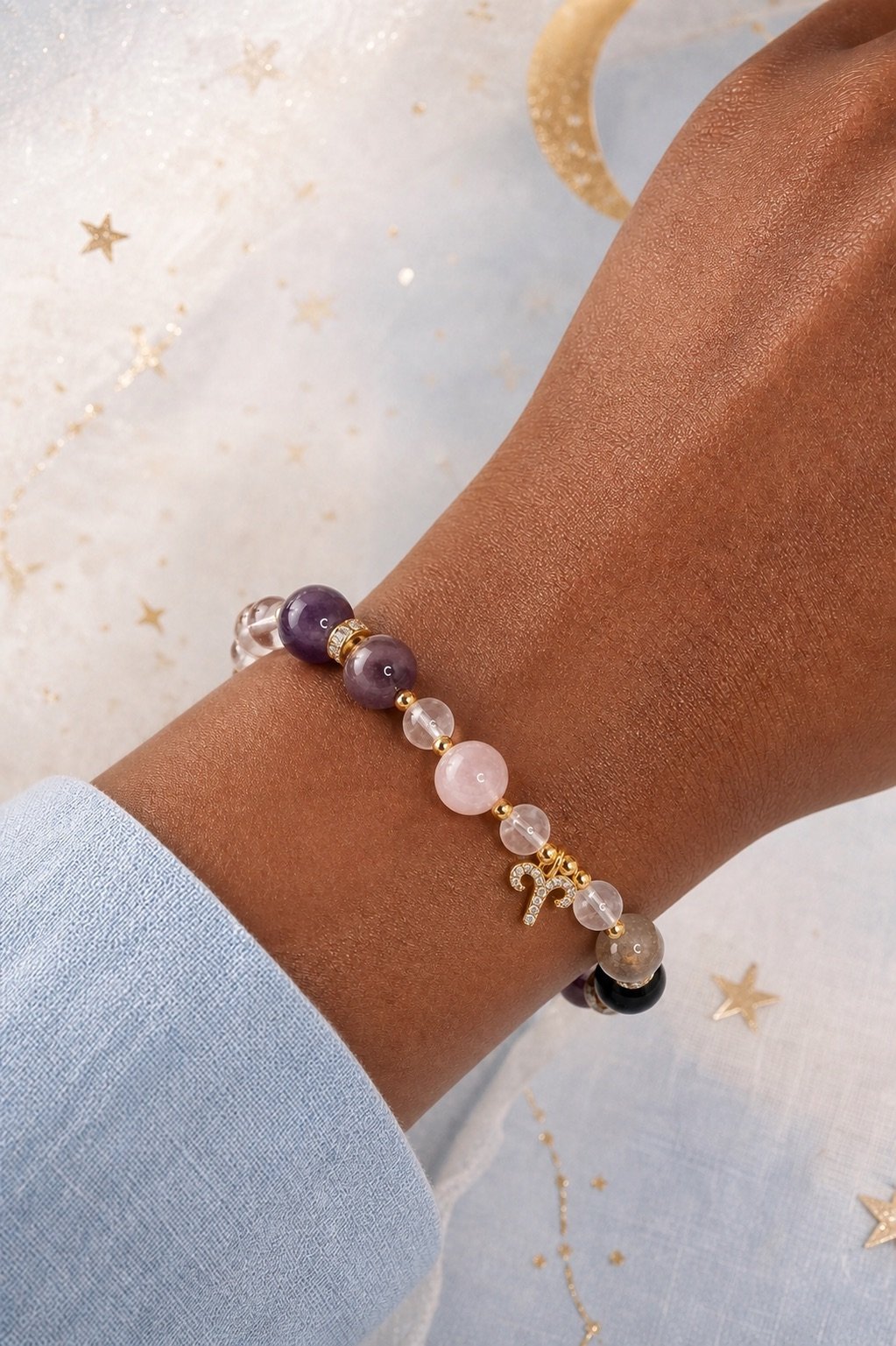 Aries Firelight Zodiac Crystal Bracelet