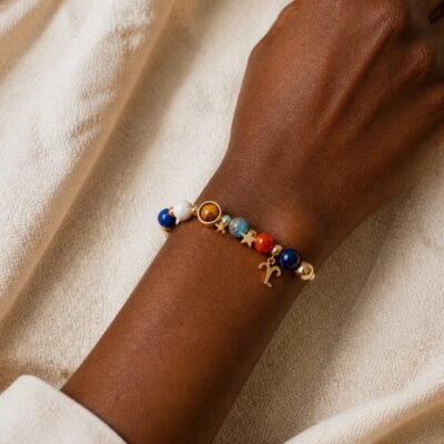 Aries Midnight Zodiac Faceted Crystal Bracelet