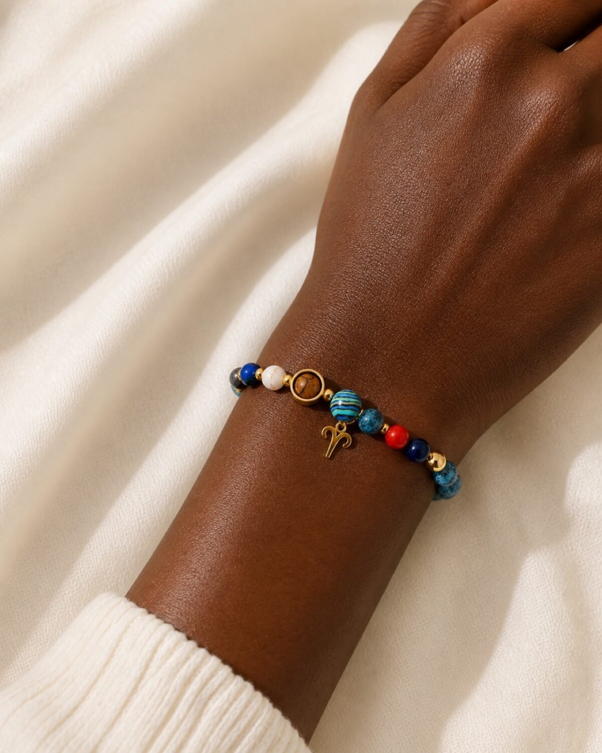 Aries Blue Horizon Zodiac Stone Bracelet
