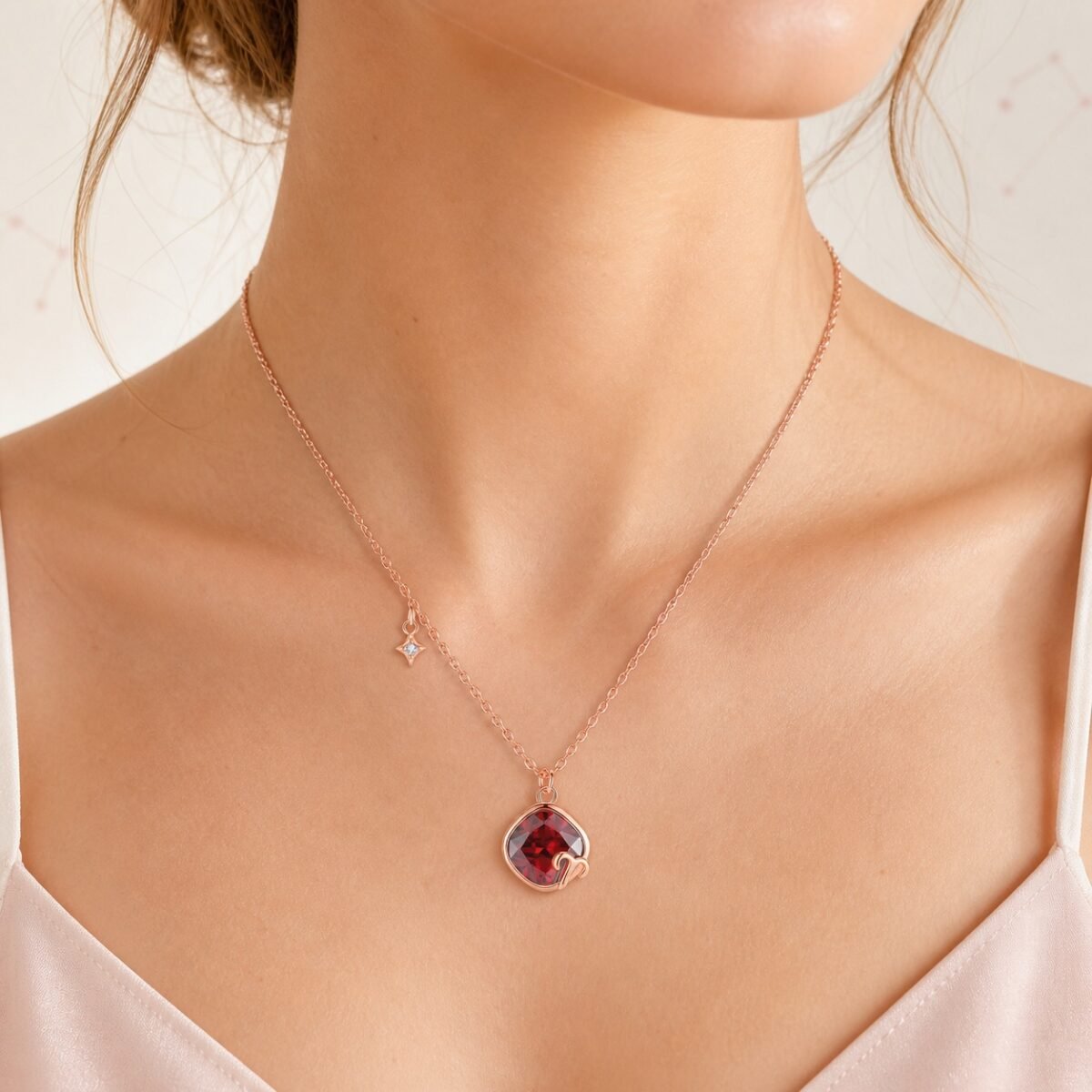 Rose Gold Crystal Zodiac Necklaces